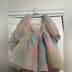 Selkie Rainbow Puff Dress